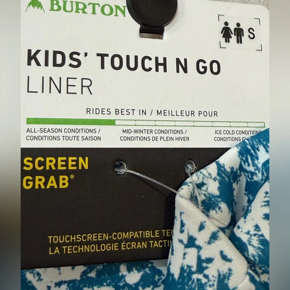 BURTON KIDS TOUCH N GO LNR BLUE BLOTTO TREES SIZE S UNISEX YOUTH SKI WINTER